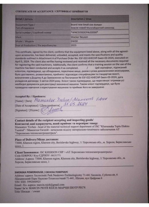 Referencja SWENSKA 13