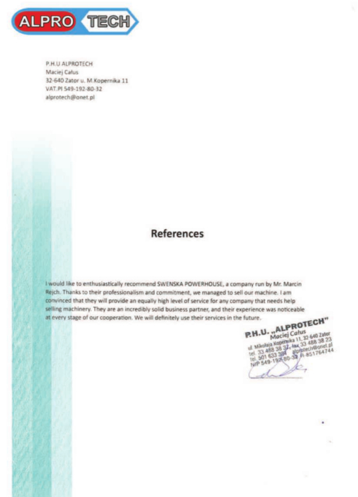 Referencja SWENSKA 15