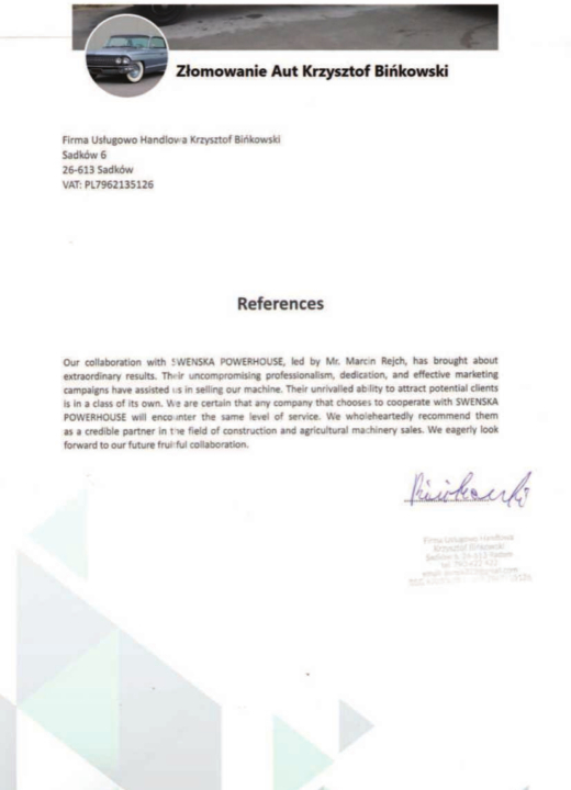 Referencja SWENSKA 16