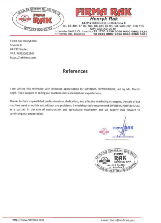 Referencja SWENSKA 26