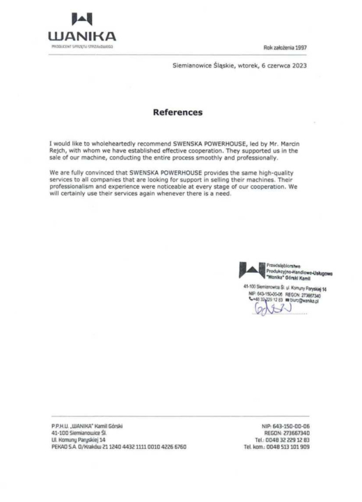 Referencja SWENSKA 30