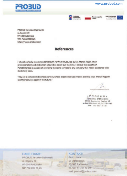 Referencja SWENSKA 34