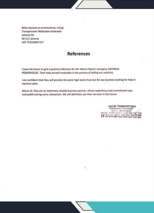 Referencja SWENSKA 61