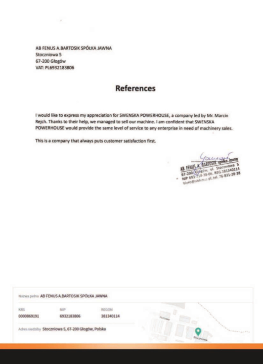 Referencja SWENSKA 80