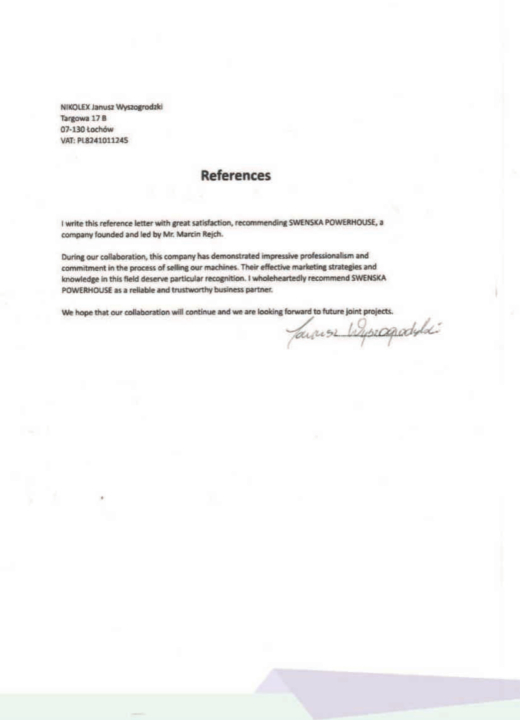 Referencja SWENSKA 84