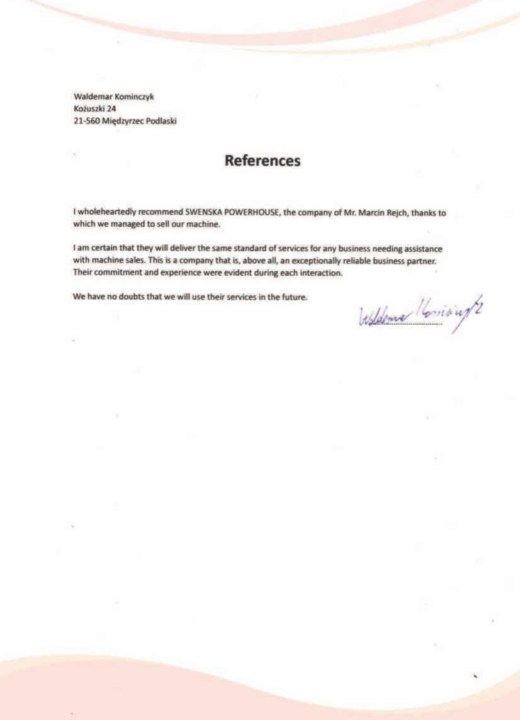 Referencja SWENSKA 85