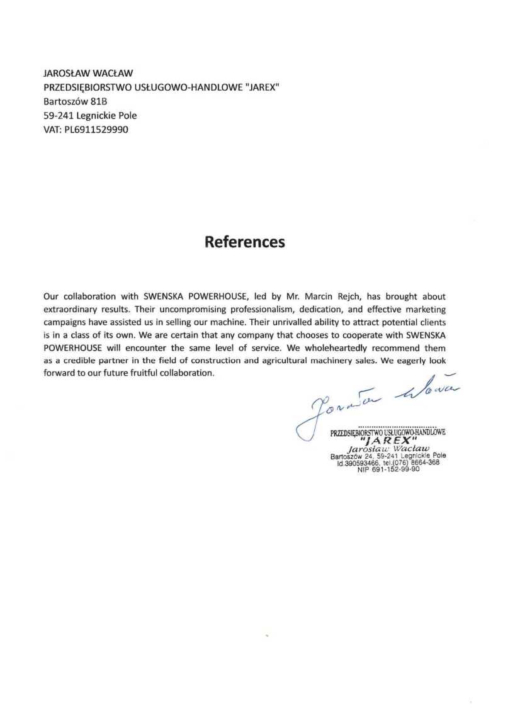 Referencja SWENSKA 86