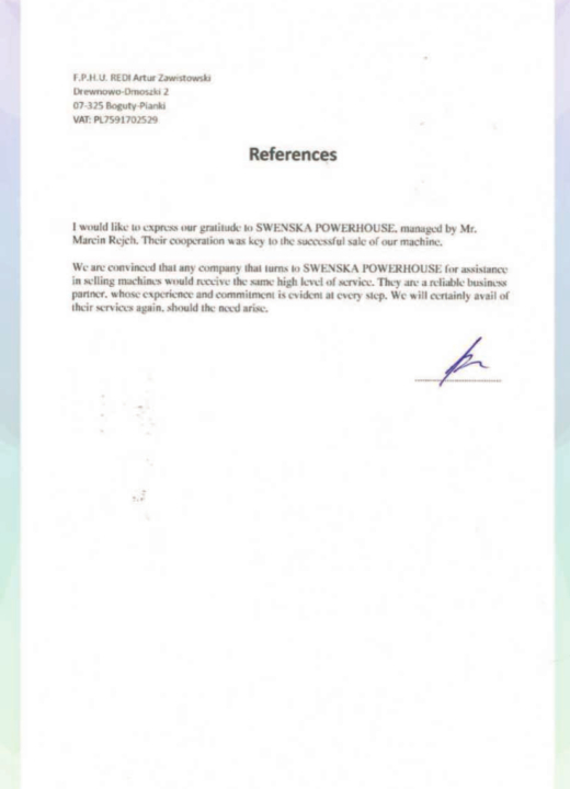 Referencja SWENSKA 90