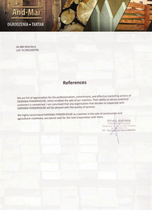 Referencja SWENSKA 92