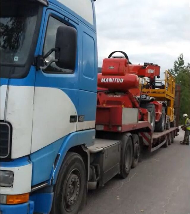 Transport ładowarki Manitou MRT 2540 z osprzętem – Sosnowiec-Stargard